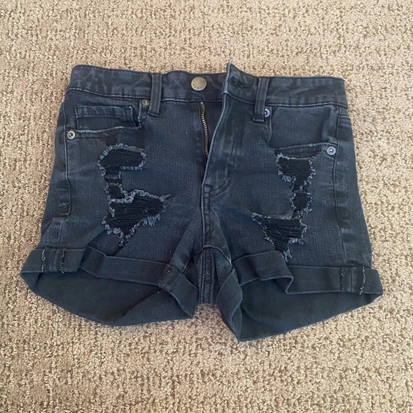 Black Jean Shorts - Picture 1 of 3